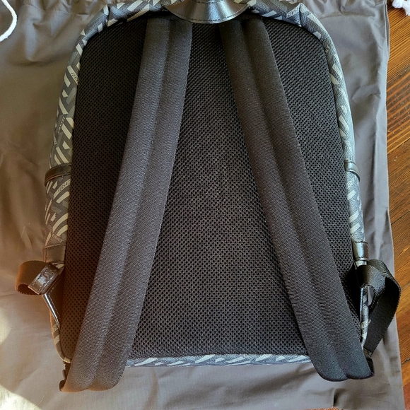 EUC Versace Coated Canvas Calfskin La Greca Signature Backpack Black and Grey - Picture 11 of 16